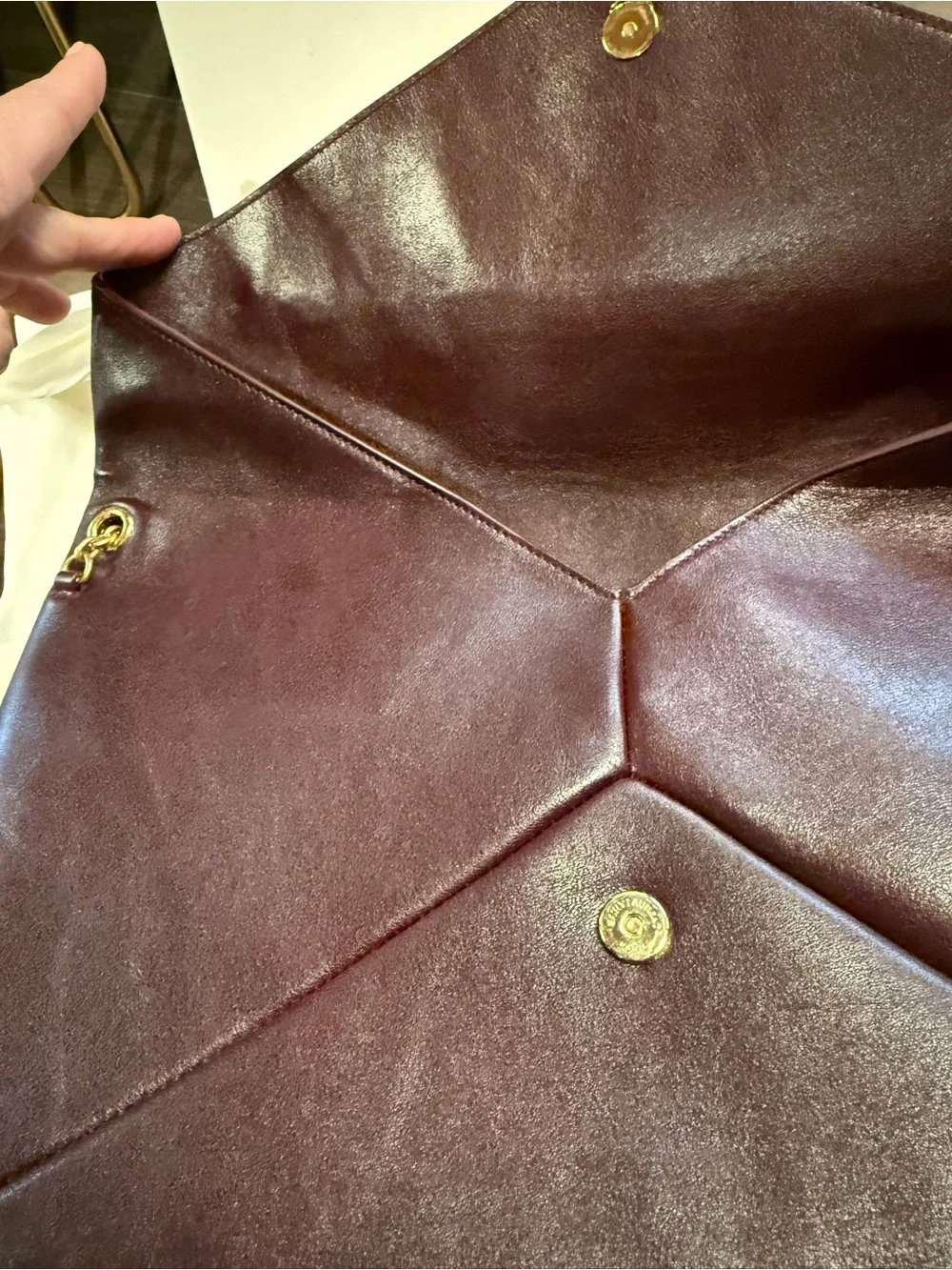 NWT (Full Inclusion) Saint Laurent Dark Burgundy Large Envelope Shoulder Bag